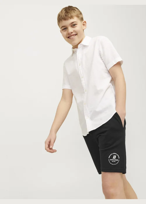 Jack & Jones Kids Black Sweat Shorts (8-16yrs) - 8 Yrs Image 1