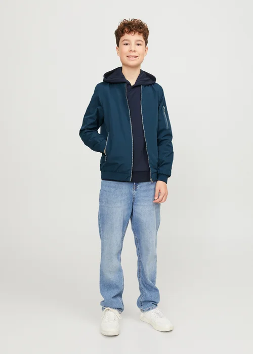 Jack & Jones Boys Blue Bomber Jacket (6-16yrs) - Age 10 Years Image 5