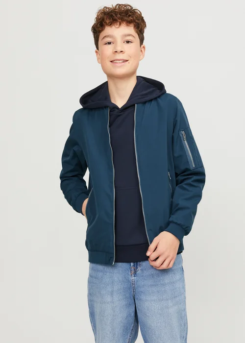 Jack & Jones Boys Blue Bomber Jacket (6-16yrs) - Age 10 Years Image 1
