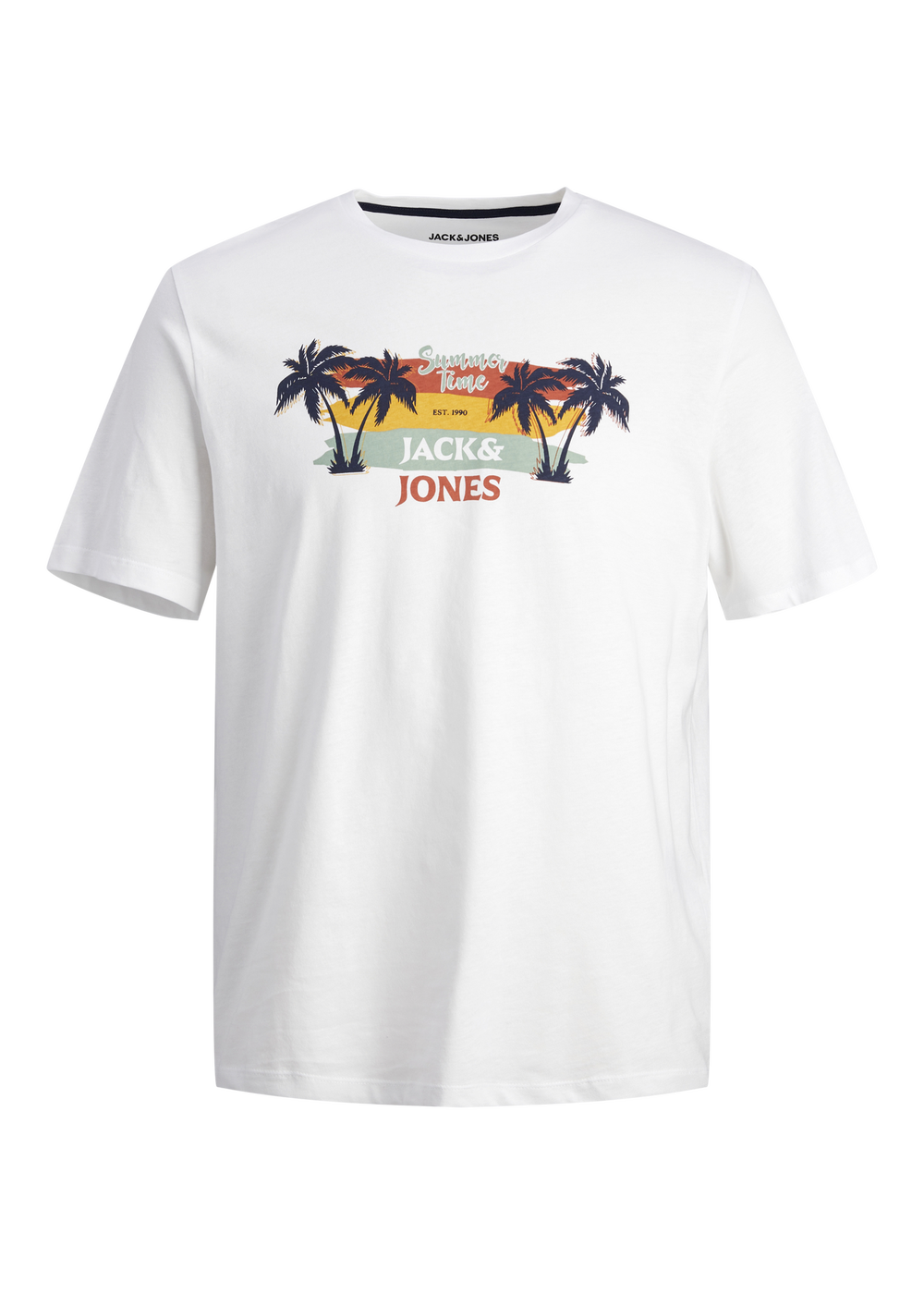Jack & Jones Boys White Summer Vibes Crew Neck T-Shirt (6-16yrs) - 6 Yrs Image 1