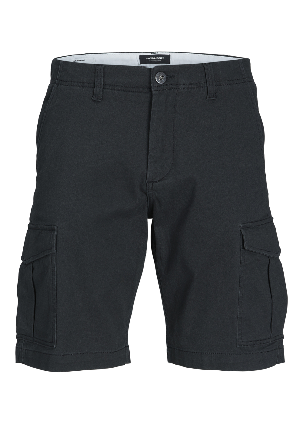 Jack & Jones Boys Black Cargo Sweat Shorts (8-16yrs) - Age 8 Years Image 1