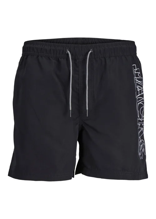 Jack and Jones Boys Black Logo Swim Shorts (8-16yrs) - Age 10 Years Image 1