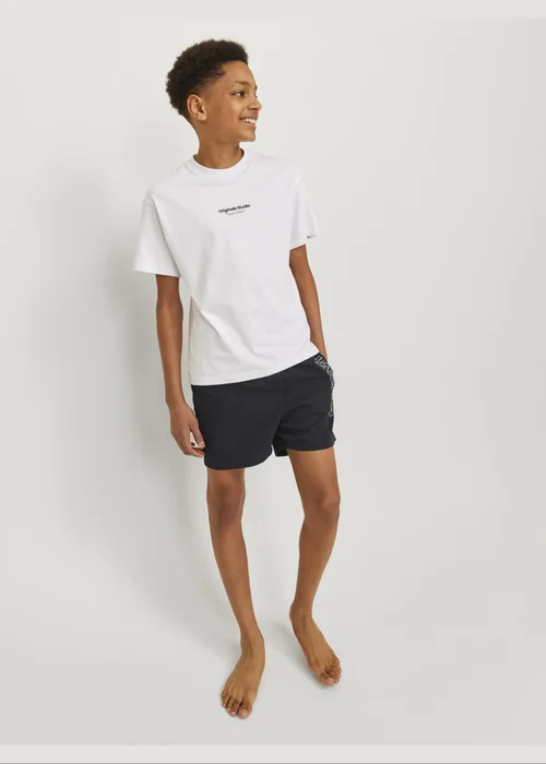 Jack and Jones Boys Black Logo Swim Shorts (8-16yrs) - Age 10 Years Image 3