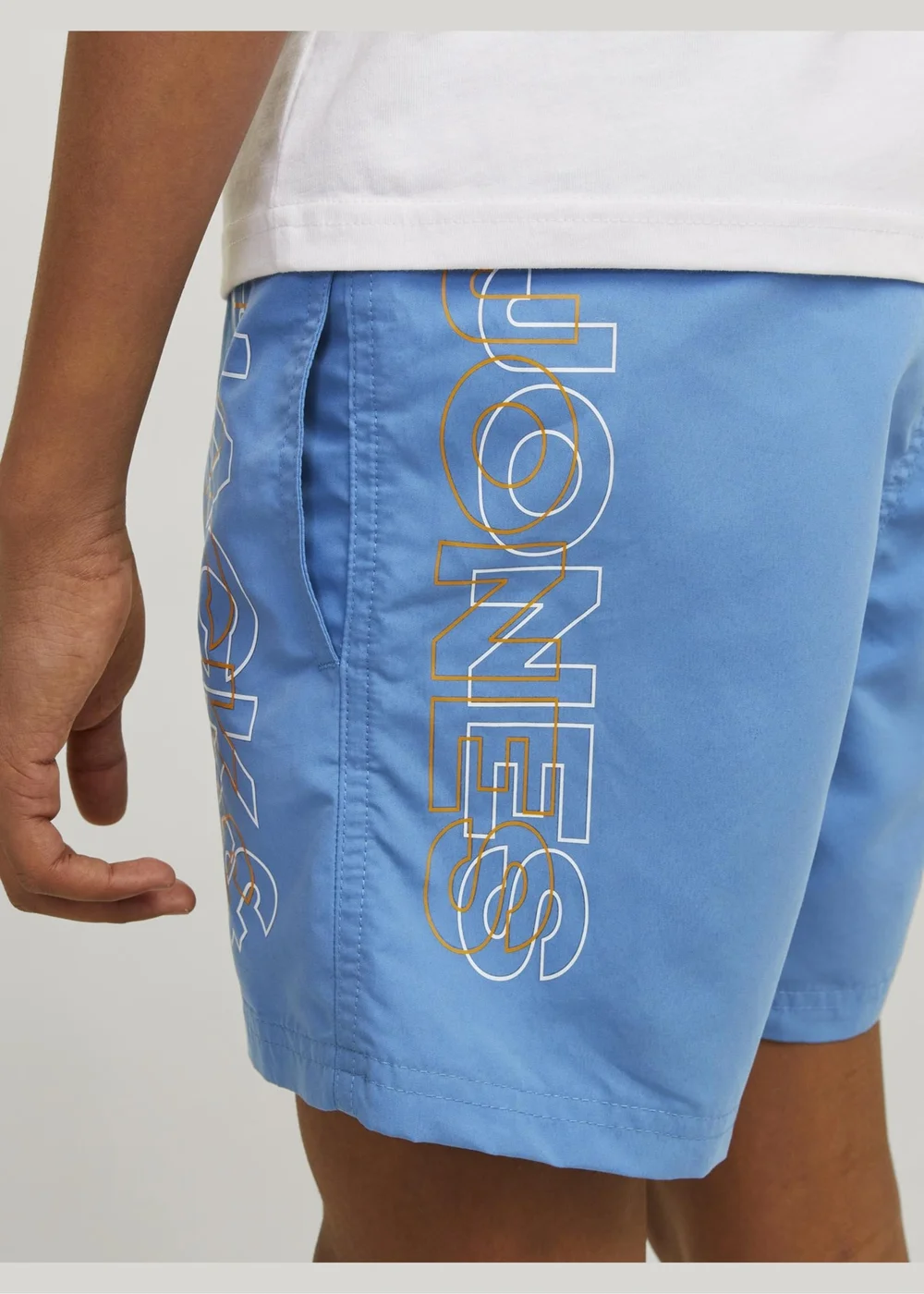 Jack & Jones Boys Blue Double Logo Swim Shorts (8-16yrs) - 8 Yrs Image 4