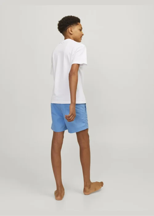 Jack & Jones Boys Blue Double Logo Swim Shorts (8-16yrs) - 8 Yrs Image 3