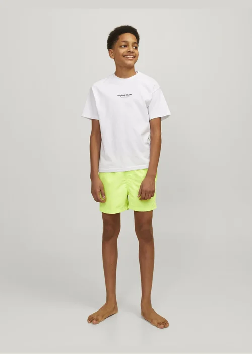 Jack & Jones Boys Green Double Logo Swim Shorts (8-16yrs) - Age 8 Years Image 3