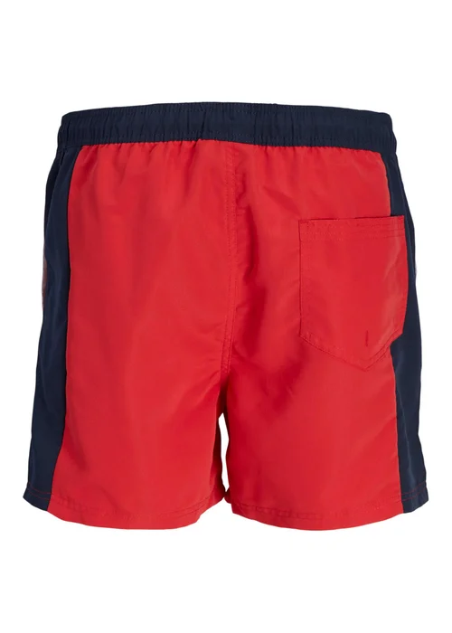 Jack & Jones Boys Red Colour Block Fiji Swim Shorts (8-16yrs) - Age 8 Years Image 2