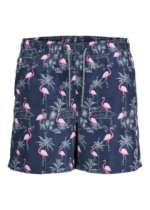 Jack & Jones Boys Navy Flamingo Swim Shorts (8-16yrs) - 10 Yrs Image 1