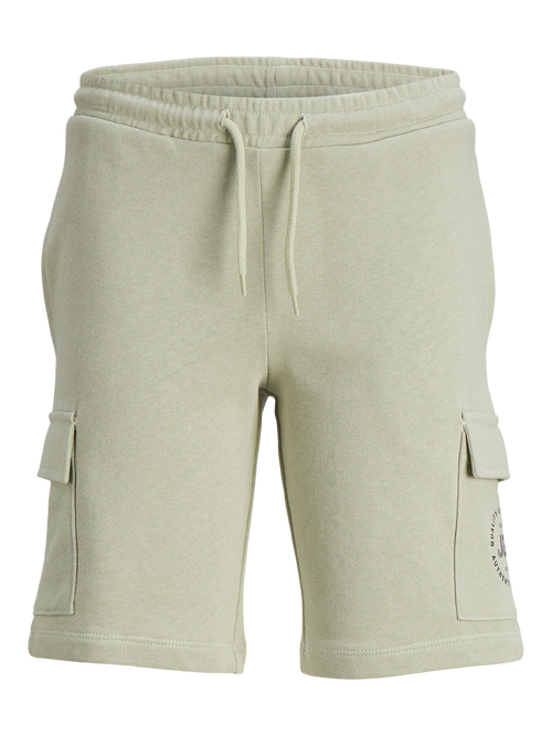 Jack & Jones Boys Green Cargo Sweat Shorts (8-16yrs) - Age 8 Years Image 1