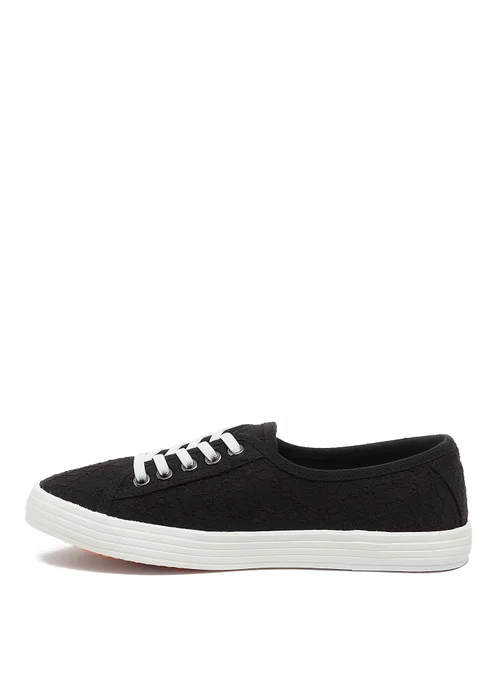 Rocket Dog Black Canvas Trainers - Size 3 Image 4
