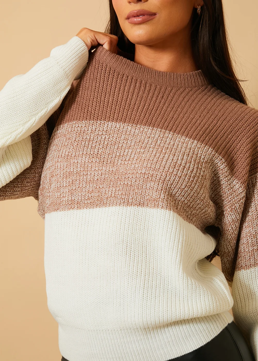 In The Style Mocha Tonal Jumper - 06-08 Image 5