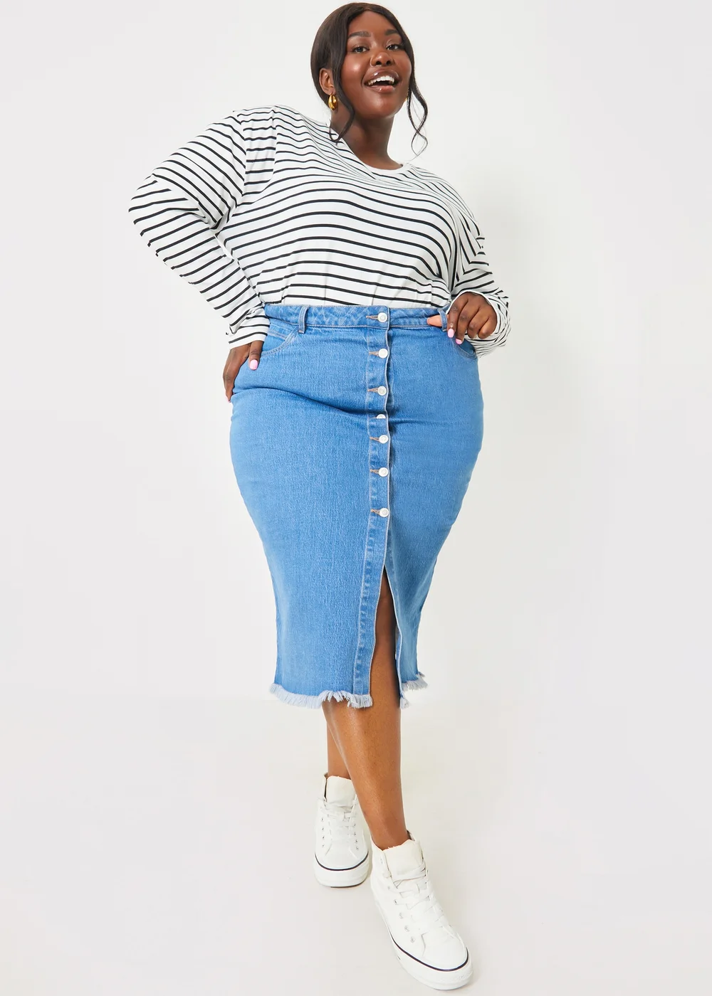 In the Style Jac Jossa Denim Midi Skirt - 8 Image 6