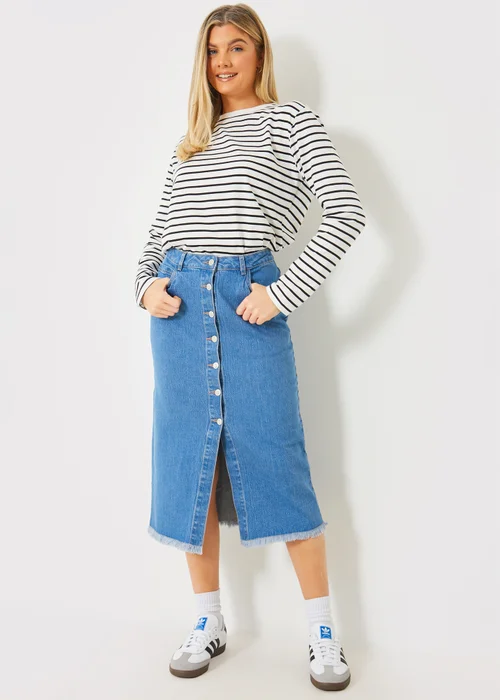In the Style Jac Jossa Denim Midi Skirt - 8 Image 3