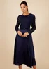 Little Mistress Navy Lace Belted Midaxi - Size 10 Image 4