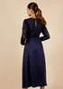 Little Mistress Navy Lace Belted Midaxi - Size 10 Image 2