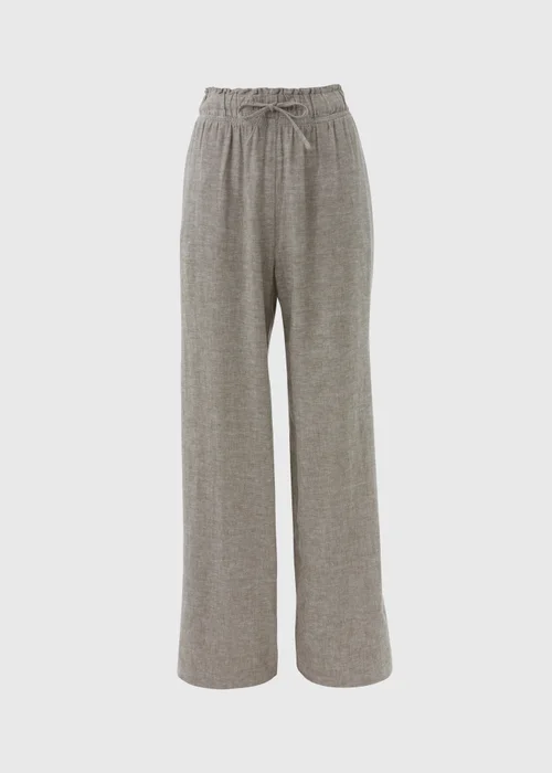 Sage Green Linen Wide Leg Trousers - 8 Image 5