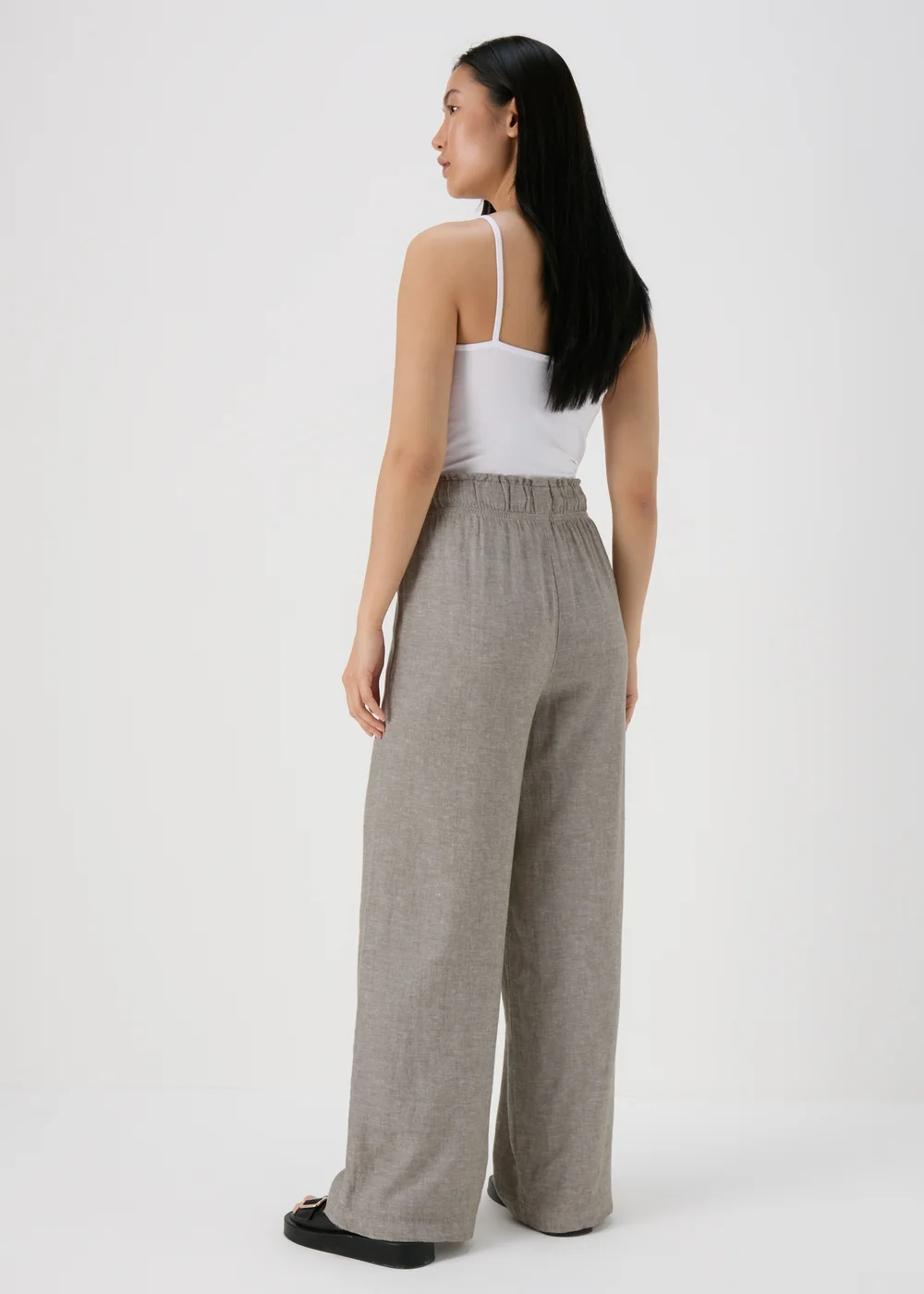 Sage Green Linen Wide Leg Trousers - 8 Image 2