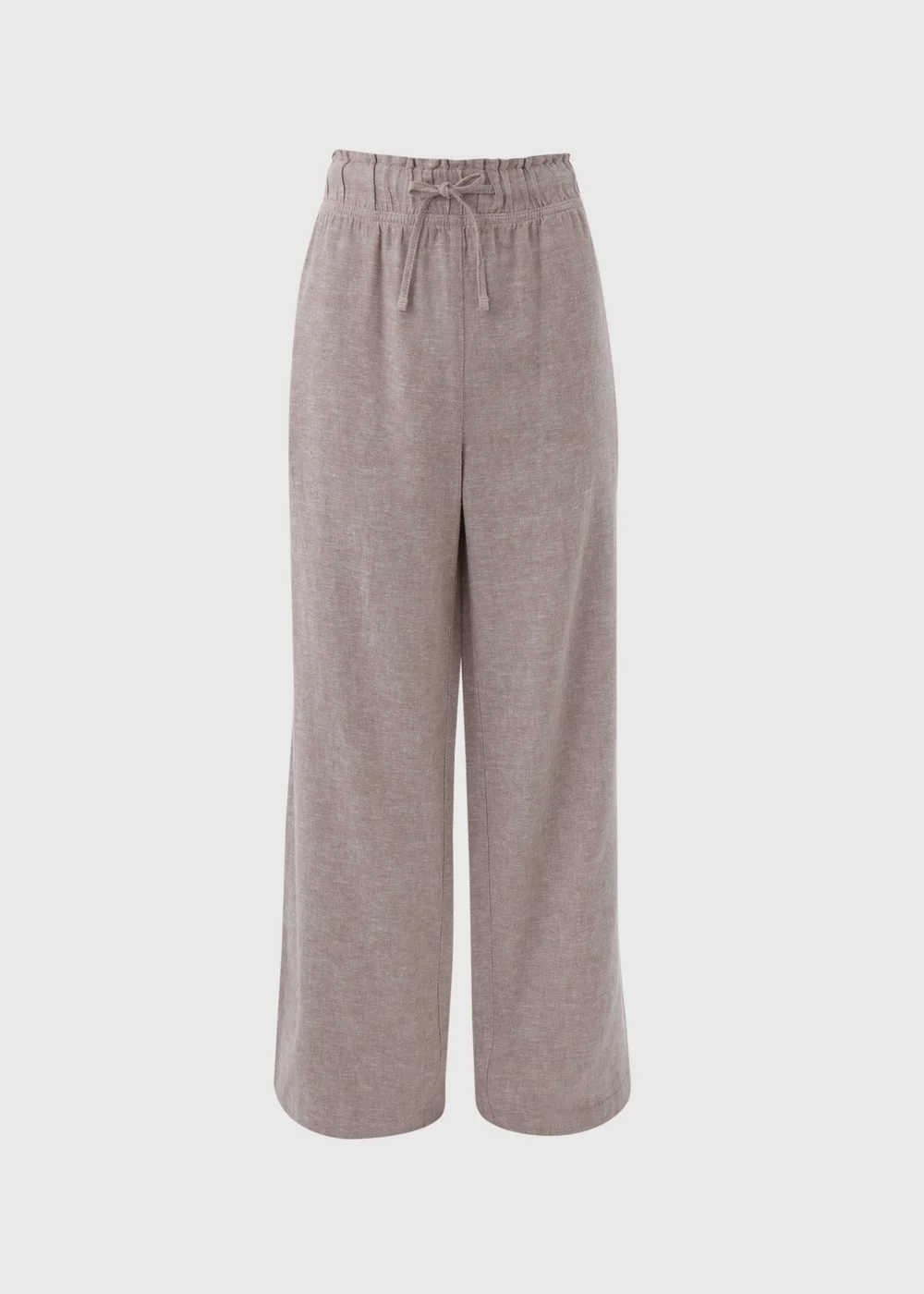 Beige Wide Leg Linen Trousers - 8 Image 5