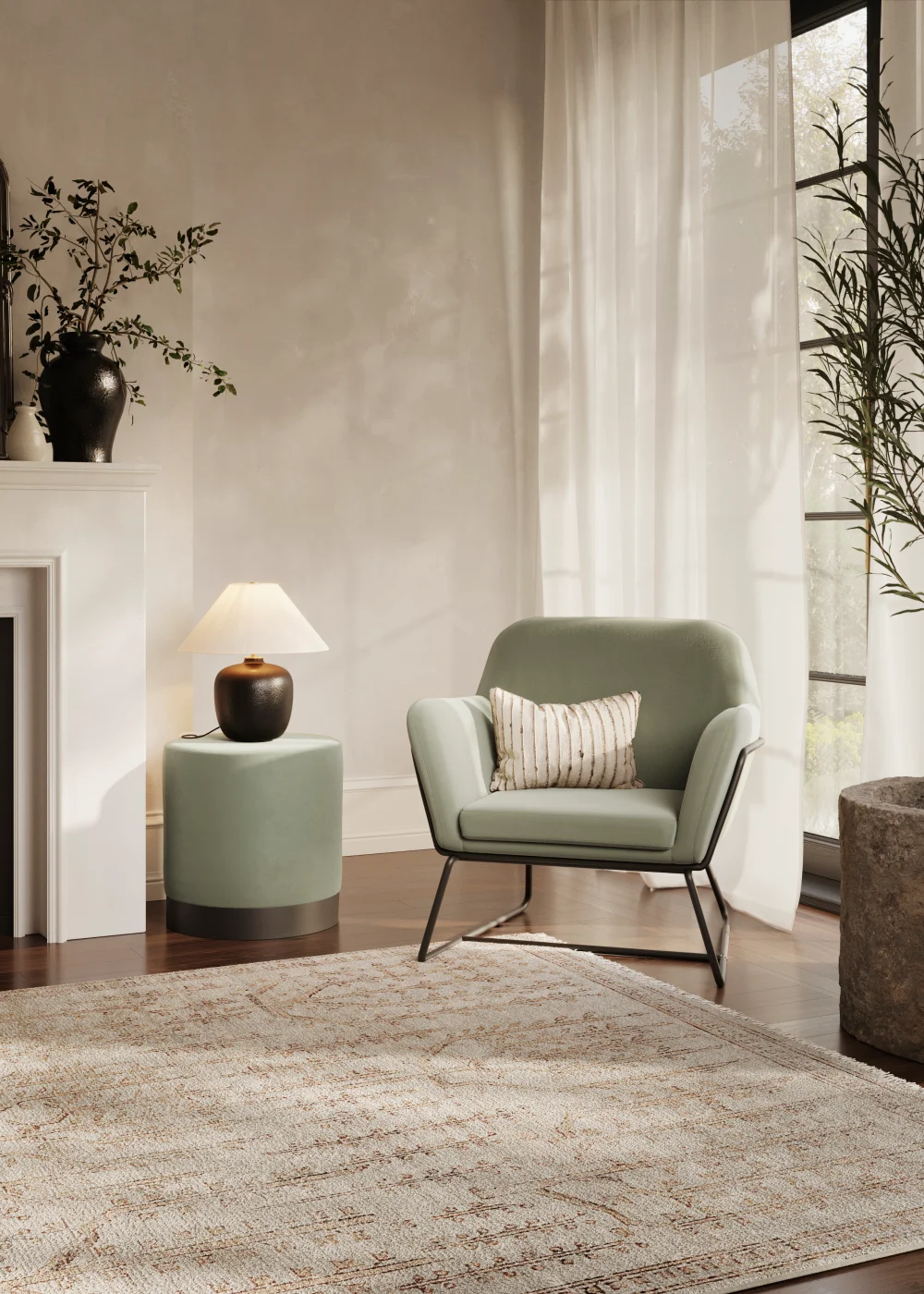 LPD Furniture Charles Armchair Sage (765x660x755mm) - No Size Image 1