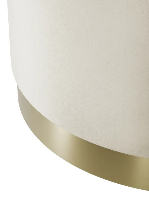 LPD Furniture Lara Pouffe Cream Velvet Large (350x600x600mm) - No Size Image 2