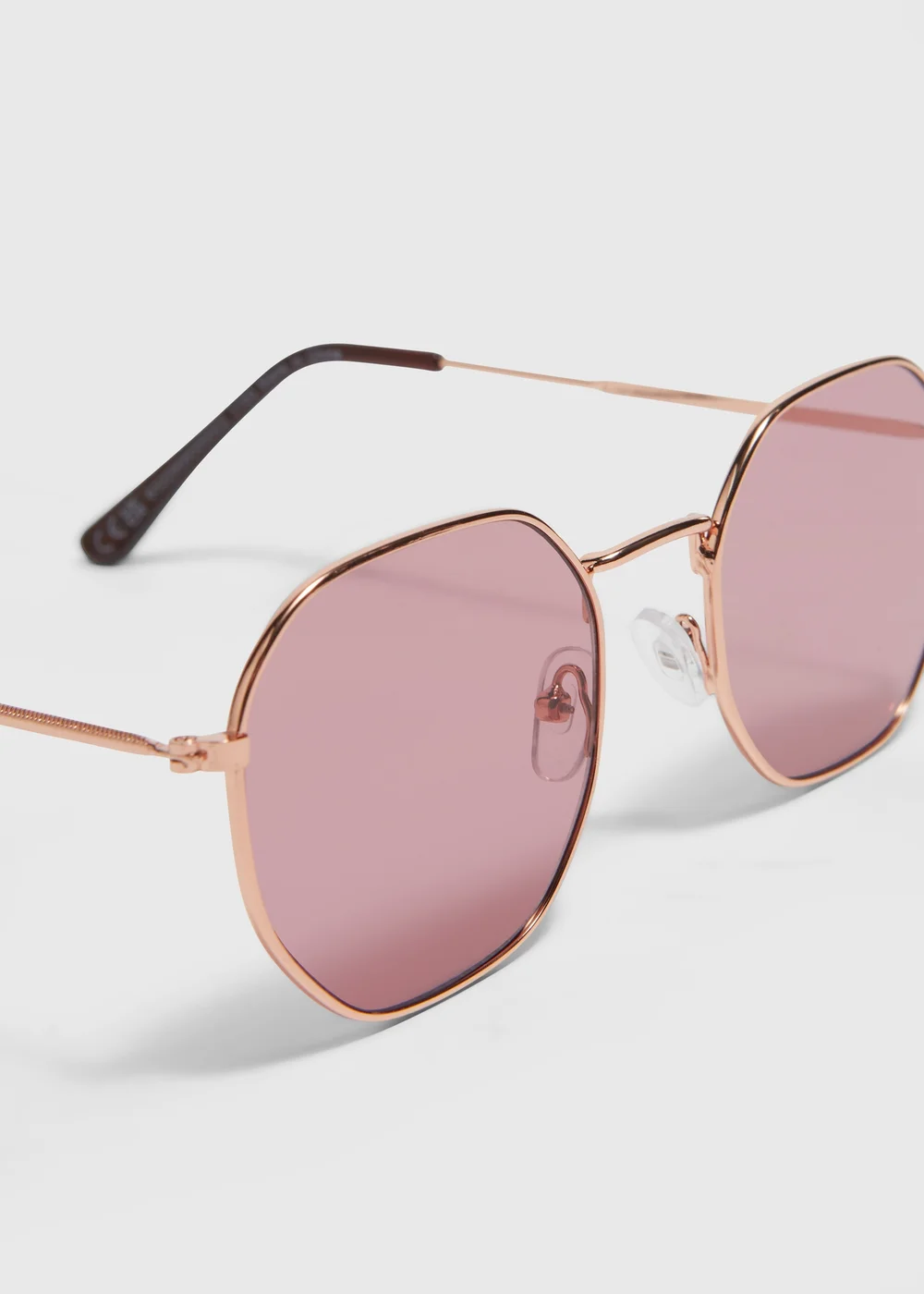 Pink Hex Round Sunglasses Image 2