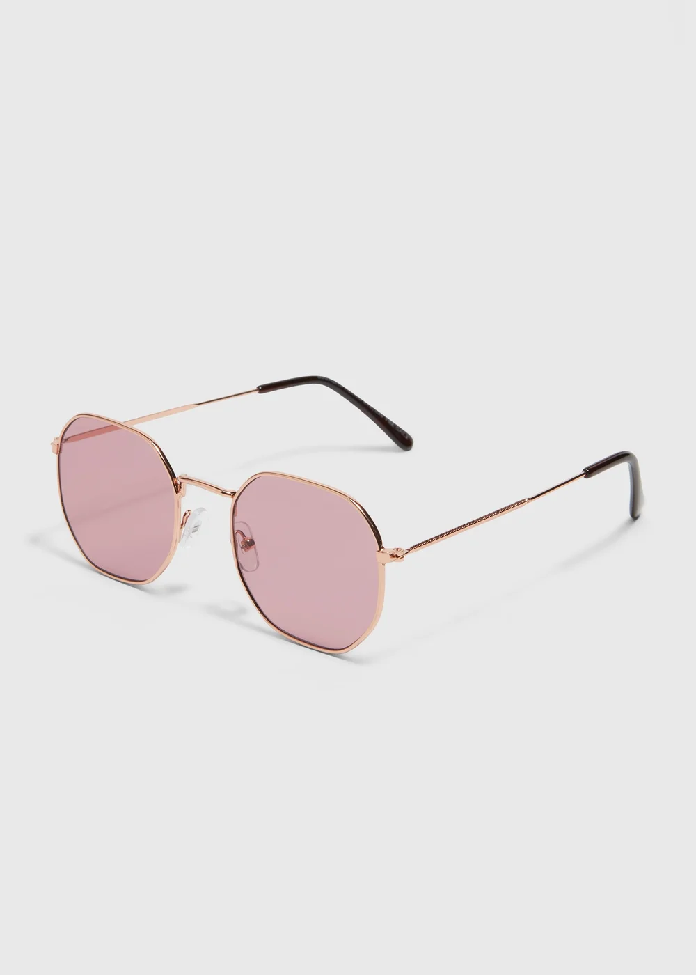Pink Hex Round Sunglasses Image 1
