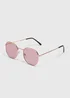 Pink Hex Round Sunglasses Image 1