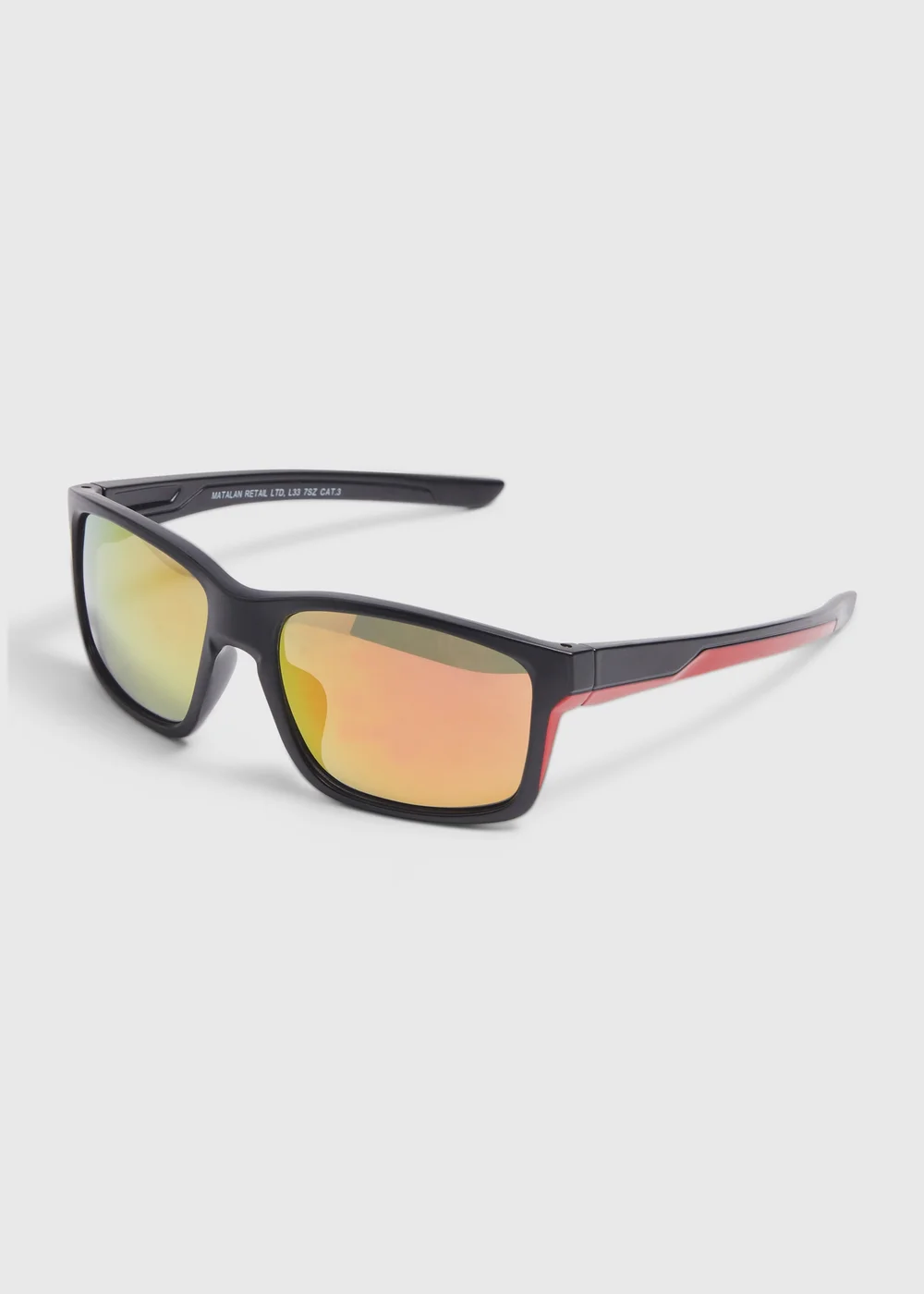 Orange Mirror Lens Sport Sunglasses Image 1