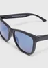 Blue Lens Wayfarer Black Frame Sunglasses Image 2