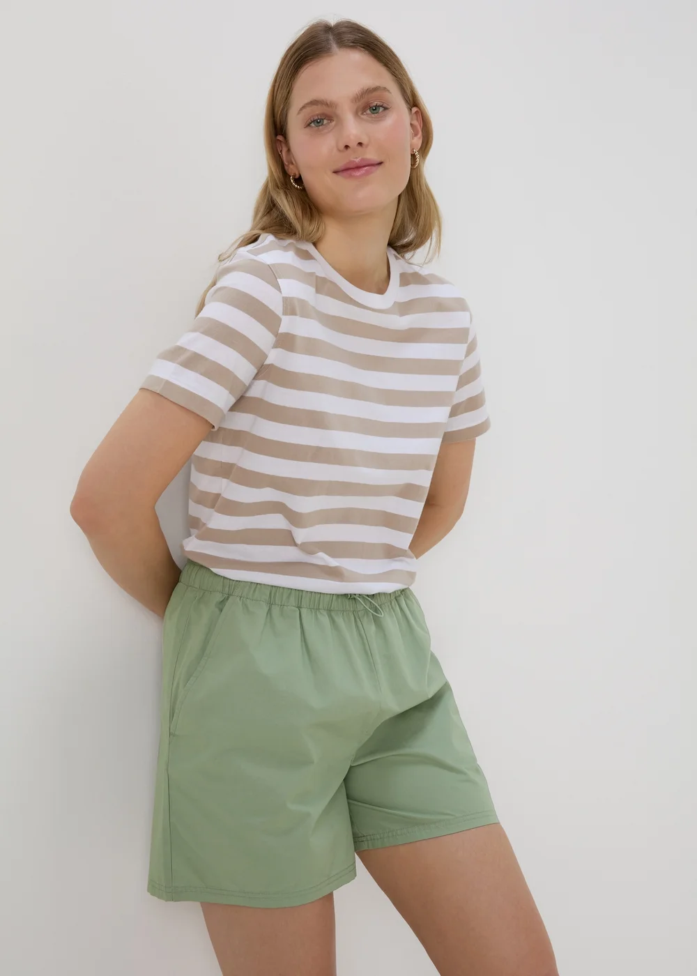 Khaki Parachute Shorts - 8 Image 1