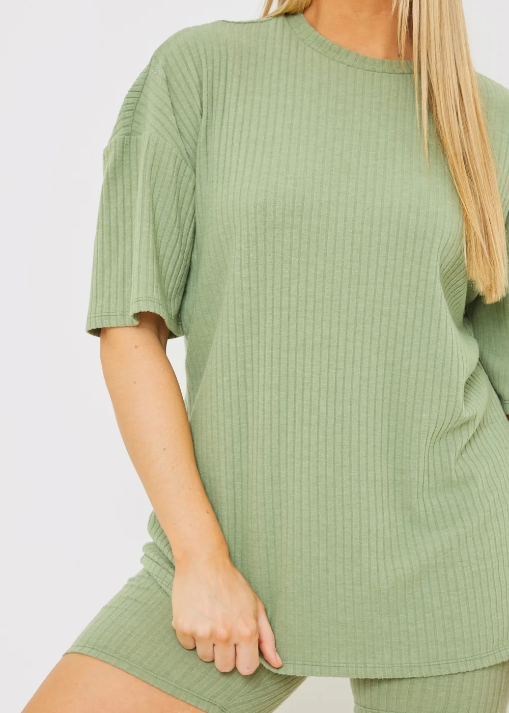 In The Style Sage Ribbed Oversized T-Shirt - Size 8 Image 5
