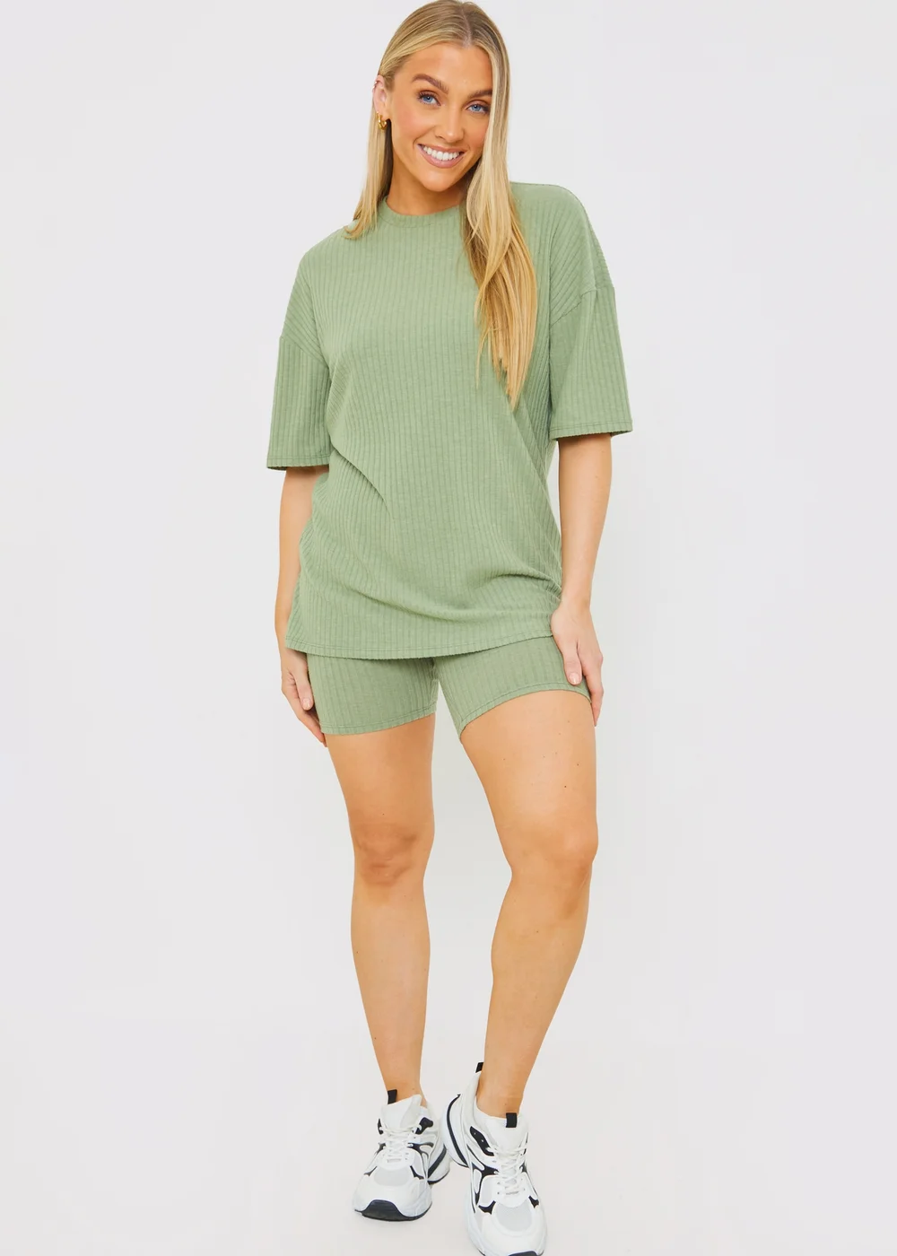 In The Style Sage Ribbed Oversized T-Shirt - Size 8 Image 4
