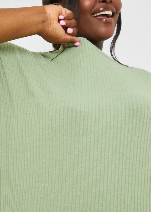 In The Style Sage Ribbed Oversized T-Shirt - Size 8 Image 9