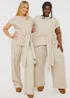 In The Style Stone Soft Ribbed Waist Drape Trousers - Size 8 Image 2