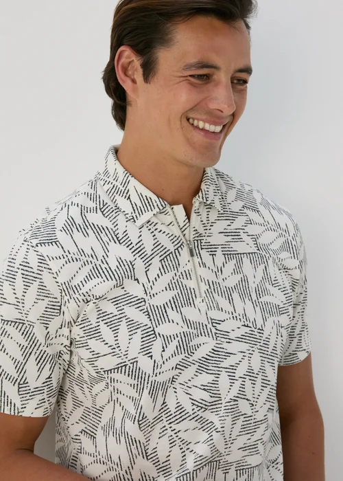 Ecru Leaf Polo Shirt - S Image 3