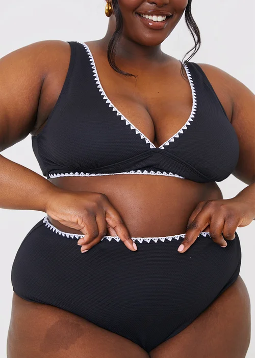 In the Style Jac Jossa Black Trim High Waisted Bkini Bottoms - Size 8 Image 9