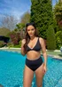 In the Style Jac Jossa Black Trim High Waisted Bkini Bottoms - Size 8 Image 1