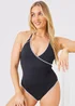 In the Style Black White Trim Front Wrap Swimsuit - Size 10 Image 2
