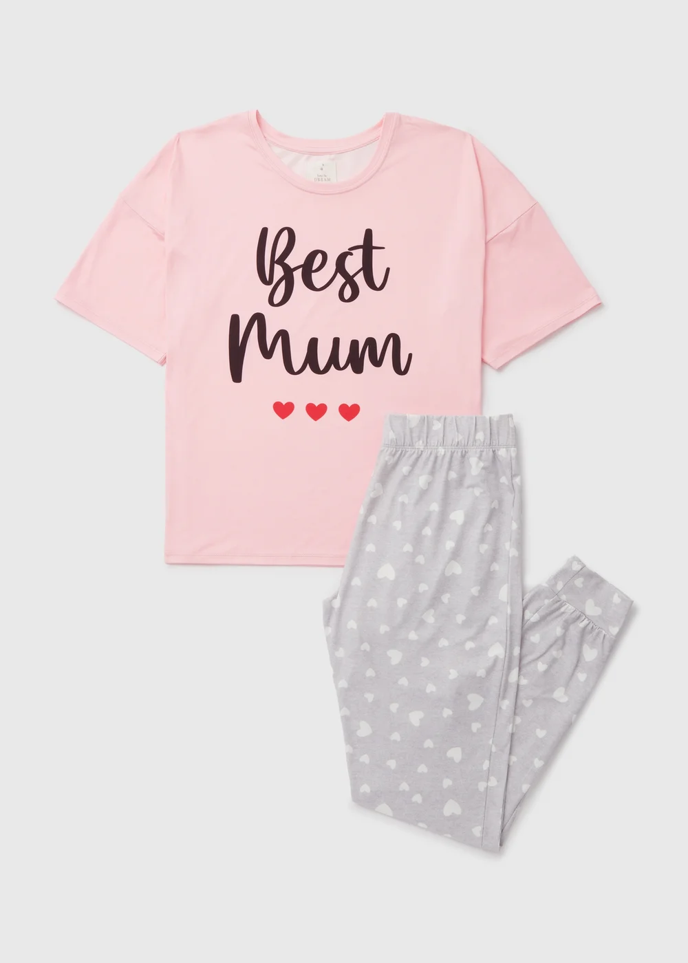 Pink & Grey Best Mum Pyjama Set - Extra small Image 4