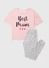 Pink & Grey Best Mum Pyjama Set - Extra small Image 4