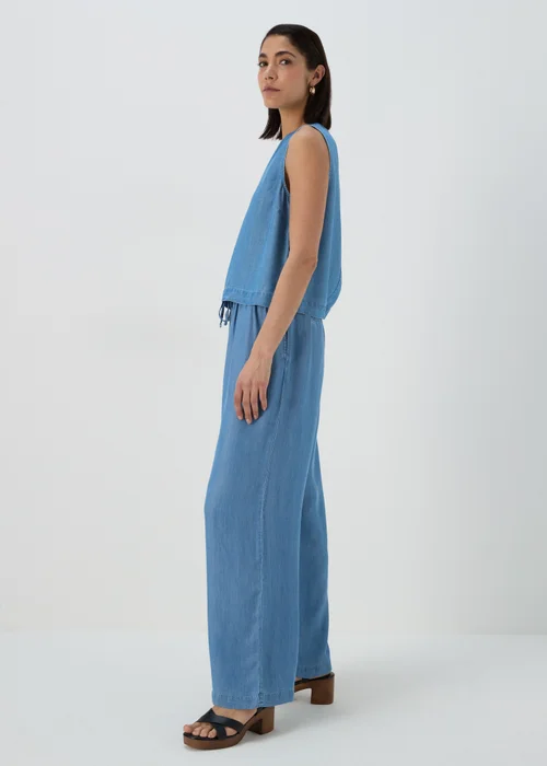 Mid Wash Wide Leg Co Ord Trousers - 8 Image 1