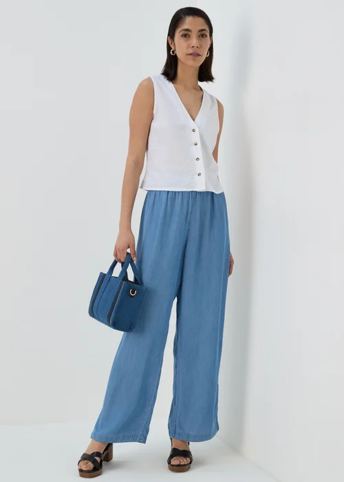 Mid Wash Wide Leg Co Ord Trousers - 8 Image 4
