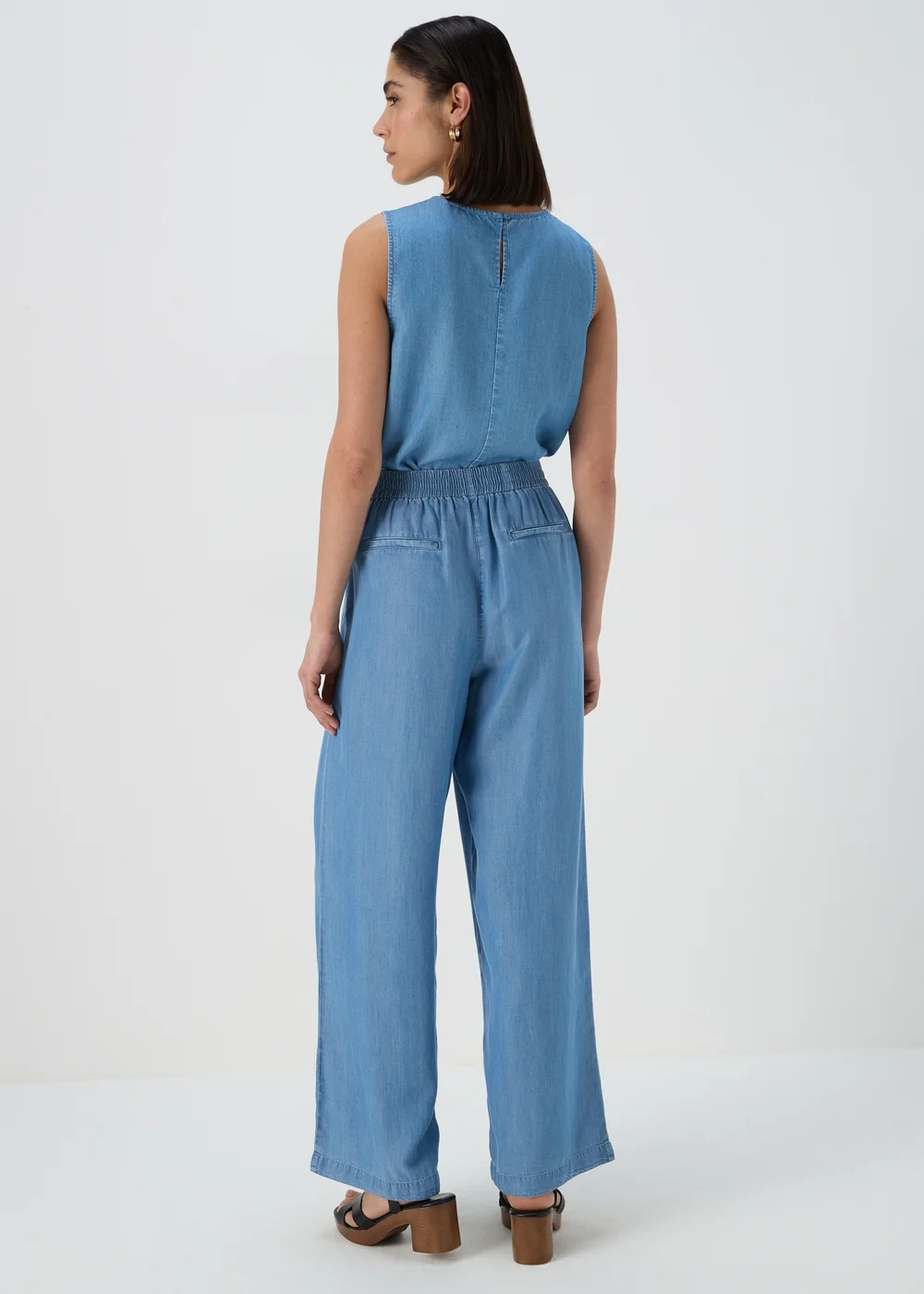Mid Wash Wide Leg Co Ord Trousers - 8 Image 2