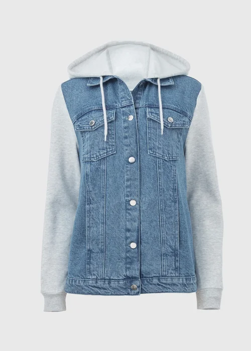 Blue Denim Jersey Jacket - 8 Image 5
