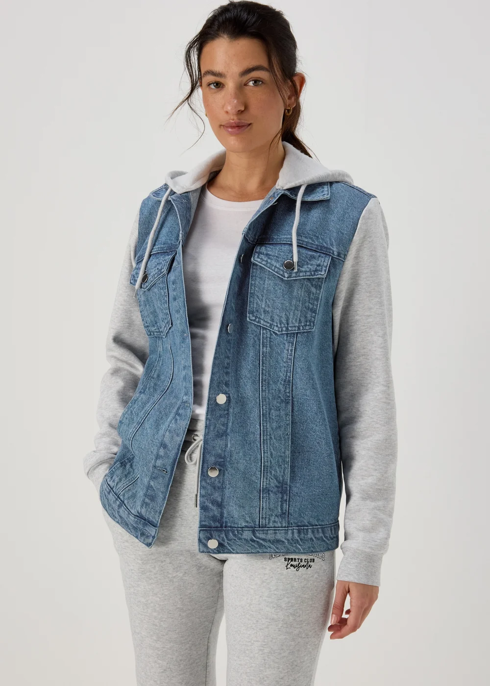 Blue Denim Jersey Jacket - 8 Image 4