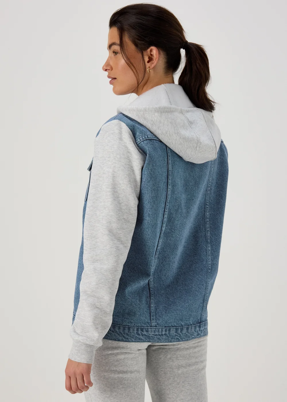 Blue Denim Jersey Jacket - 8 Image 2