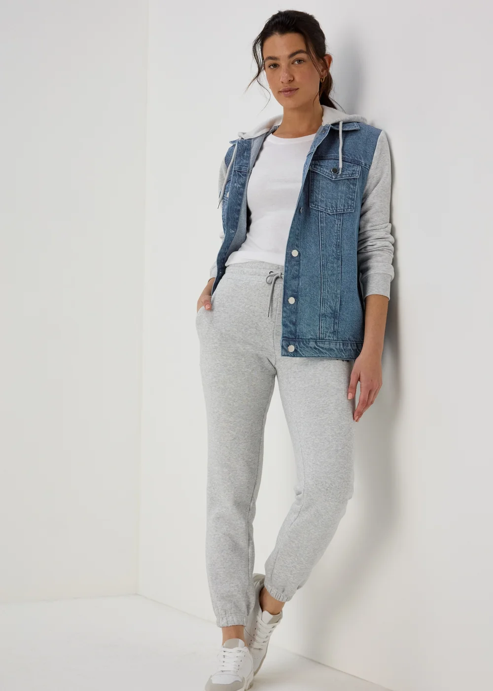 Blue Denim Jersey Jacket - 8 Image 1