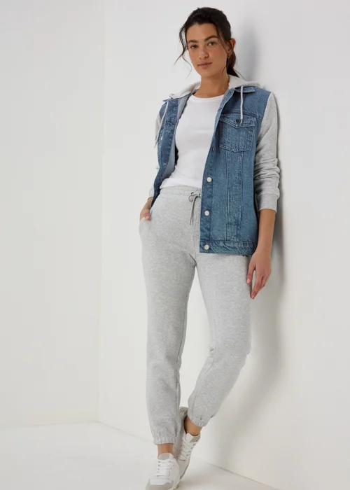 Blue Denim Jersey Jacket - 8 Image 1