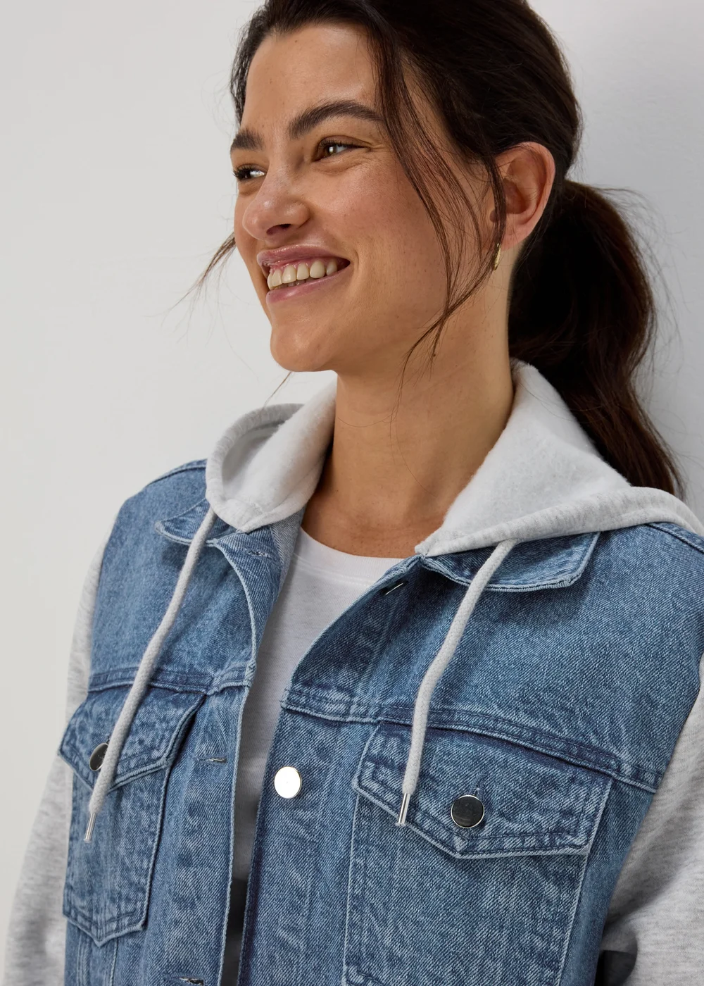 Blue Denim Jersey Jacket - 8 Image 3