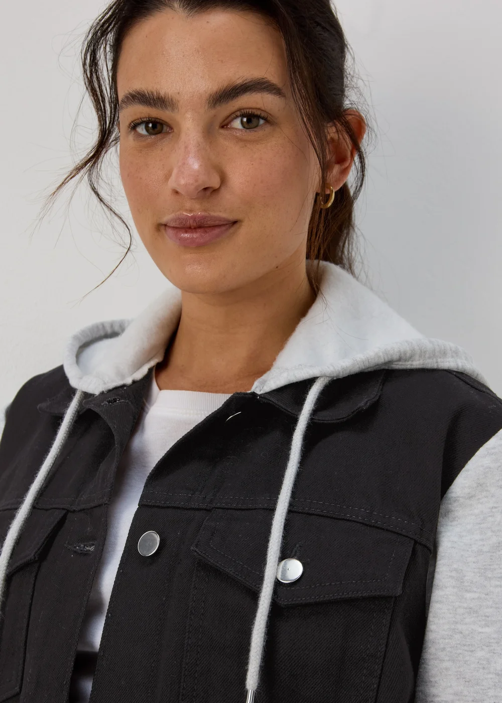 Black Denim Jersey Jacket - 8 Image 3